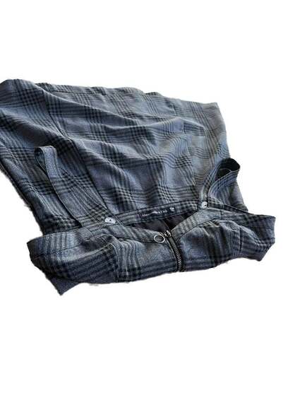 Abercrombie and Fitch Plaid Mini Academia Dress Gray... - Picture 4 of 4